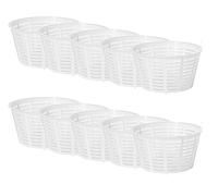 AlcoFermBrew 10 x Moldes para Queso 9x7 cm - Para Elaboración Casera de Quesos Frescos para Bocadillos, Mini Queserías