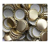 AlcoFermBrew Chapas Doradas de 26 mm, 100 Unidades, para Cerrar Botellas de Cerveza y Otras Bebidas Artesanales