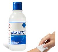 Alcohol 70º, Etanol 70, Alcohol etílico desinfectante manos antiséptico, Ethyl alcohol ethanol, Alcohol sanitario para heridas, Alcohol de farmacia, Tapón seguridad, Concentración 70º, Contiene 250 ml