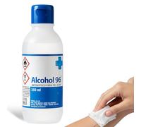 Alcohol 96º, Etanol 96, Alcohol etílico desinfectante manos antiséptico, Ethyl alcohol ethanol, Alcohol sanitario para heridas, Alcohol de farmacia, Tapón seguridad, Concentración 96º, Contiene 250 ml
