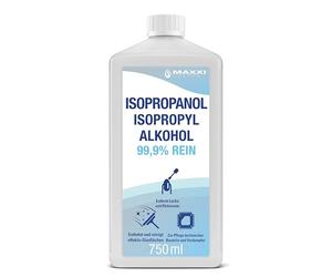 Alcohol alcohol isopropilico puro (99,9%) 750 ml alcohol de limpieza desengrasante y disolvente | uso sin residuos para la limpieza de componentes electrónicos, vinilos y cabezales de impresión