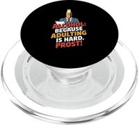 Alcohol Because Adulting Is Hard Prost Funny Beer Bottle PopSockets PopGrip para MagSafe