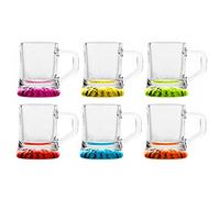 Alcohol Cage COLOR KRUG SHOT - Juego de 6 Vasos de Chupito de 30 ml con Base Pesada - Apto para Lavavajillas - 5x3,6 cm - Divertidos Vasos de Vidrio para Vodka