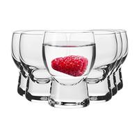Alcohol Cage KEG SHOT - Juego de 6 Vasos de Chupito de 35 ml con Base Pesada - Cristal de Vidrio para Vodka - Apto para Lavavajillas - 61x45 mm