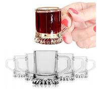 Alcohol Cage KRUG - Juego de 6 Vasos de Chupito de 30 ml con Base Pesada - Apto para Lavavajillas - 4,9x3,6 cm - Divertidos Vasos de Vidrio para Vodka