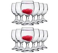 Alcohol Cage - Set de 12 Vasos de Chupito de 35 ml - Vasos para Licor y Tequila con Tallo Alto - Aptos para Lavavajillas