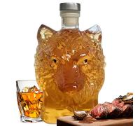 Alcohol Decanters, 350ml Artistic Wolf Head Whiskey Decanter Bottle, 4.33x3.15x8.66 Inches, Unique Spirits Container, Elegant Display for Home Bar Cabinet Bourbon Cocktail Collection