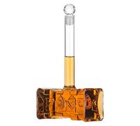 Alcohol Decanters - 400ml Hammer Shaped Whiskey Decanter With Airtight Stopper | 3D Glass Liquor Bottle For Bourbon Whiskey Vodka Wine Bar Home Party Gift