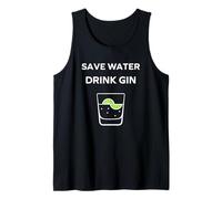 Alcohol Gin Funny Drinking Save Water Drink Gin Camiseta sin Mangas