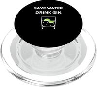 Alcohol Gin Funny Drinking Save Water Drink Gin PopSockets PopGrip para MagSafe