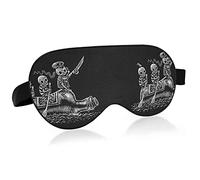 Alcoholic Sea Voyage Skeletons Sailors Float on a Bottle Eye Masks Cover Blocks Light Sleep Mask Shade Cover Blindfold Relaxing Eyeshade Cover con correa ajustable para la cabeza para hombres, mujeres