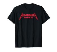 Alcohólica Bebida em All Flat satírico Metalhead Fiesta Alcohol Camiseta