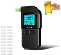 Alcoholímetro Digital Homologado de Alta Precisión con Sensor Dual, Medidor de Alcoholemia Profesional con Pantalla LCD, 20 Boquillas y Alarma Sonora - Portátil para Uso Doméstico y Seguridad Vial