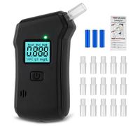 Alcoholimetro Homologado Alcolimetro Alcoholímetro Alcolimetros Homologados España Test Alcoholemia Etilometro Alcohol Portátil con Test de Alcohol en Saliva, 15 Boquillas, Pantalla LCD Digital