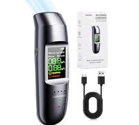 Alcoholimetro Homologado DGT, Sicomne Alcohol Alcolimetros Homologados España Profesional Alcoholimetro Homologado Test Alcoholemia Etilometro Pantalla LCD Digital Boquillas Batería Recargable USB