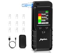 Alcoholimetro Homologado Digital Portátil Profesional: Sensor Electroquímico De Alta Precisión Alcoholemia Test - Alcohol Test Recargable Con Contador y 10 Boquillas Reutilizables Para Uso Personal