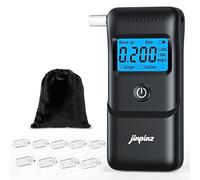 Alcoholímetro Homologado Portátil Alcol Test: Alcoholemia de Alta Precisión con Sensor Rápido - Alcoholímetro Electrónico con Pantalla LCD Azul y 10 Boquillas Reutilizables para Uso Personal Familiar