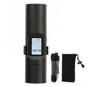 Alcoholímetro portátil digital con pantalla negra en inglés para uso profesional, conductores y uso doméstico.