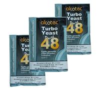 Alcotec Levadura turbo de 48 horas | Levadura de cerveza en polvo | Levadura de vino para hacer vino | Levadura seca instantánea | Levadura nutricional | 135 g (3 paquetes)