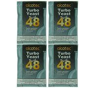 Alcotec Levadura turbo de 48 horas, levadura en polvo, levadura de vino para hacer vino, levadura seca, levadura nutricional (4 paquetes)