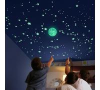 Alcrea® CIELO Exacto con 540 Estrellas fluorescentes para techo, mapa sencillo en español, plantilla de 2m2, luna, video y más. Juego para toda la familia, educativo y decorativo Pegatinas Decoracion