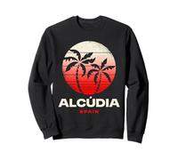 Alcudia España Palmera Playa Puesta De Sol Diseño Sudadera