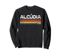 Alcudia España Retro Rayas Vintage Viajes Sudadera