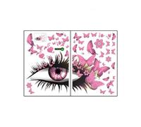 ALCXAZS 2 uds pegatina de pared ojo pestañas mariposas póster personalidad Universal DIY papel tapiz telón de fondo decoración del hogar sofá, ZSZ1192-A, ZSZ1192-A