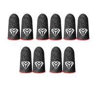 ALCXAZS 5 pares de fundas para dedos para juegos móviles a prueba de sudor, cubiertas para pantalla táctil antihuellas, guantes punto a prueba aceite, Rojo