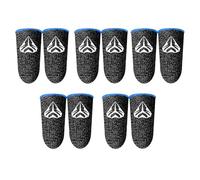 ALCXAZS 5 pares de fundas para la punta de los dedos para juegos, cubiertas antihuellas, guantes reutilizables fibra plata sensible, Azul