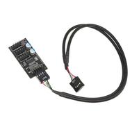 ALCXAZS Adaptador de Conector HUB USB 0 de 9 Pines Que Proporciona una expansión Puerto compacta para refrigeración PC, LED RGB y Prueba Velocidad del Ventilador. Tamaño Placa Compacto: 5,5 cm