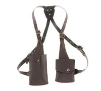 ALCXAZS Arnés de Hombro Estilo Steampunk Vintage para Hombre y Mujer, de Piel sintética, para Exteriores, para teléfono móvil y Llaves, Marrón Oscuro, 10x30cm