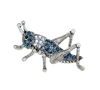 ALCXAZS Broche de animal, elegante pin de solapa, adorno de diamantes de imitación, vestido, chal, suéter y trajes casuales, regalo de moda de Navidad. Broche Saltamontes Azul