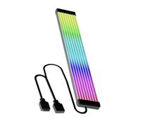 ALCXAZS Cable de extensión de alimentación Flexible ARGB para Placa Base, Fuente de alimentación, Tira de luz LED, Sistemas de Escritorio configurados para, 8 Tiras Negras, 23.5 x 1 cm