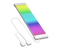 ALCXAZS Cable de extensión de alimentación Flexible ARGB para Placa Base, Fuente de alimentación, Tira de luz LED, Sistemas de Escritorio configurados para, 12 Tiras Blancas, 23.5 x 1 cm