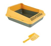 ALCXAZS Cajas de Arena para Gatos con la Parte Abierta y Bordes Altos, Limpieza cómoda, al Aire Libre, promueve una Mejor higiene para los Gatos, no daña el Aire, Bandeja de Arena para,