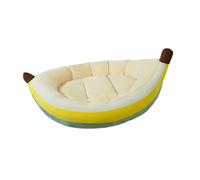 ALCXAZS Cama para Mascotas con cojín Antideslizante con temática de plátano, Suave y Lavable, cómoda para Relajarse y Proporcionar un Lugar de Descanso
