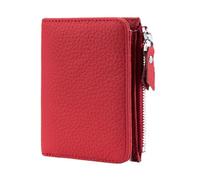 ALCXAZS Cartera Corta para Mujer, Bolsa con Cremallera, tamaño práctico y Ligero, para Llevar Tarjetas y Miembros de la Familia de Manera eficiente, Bolso de señora, Compacto, Rojo, 11x9x2cm