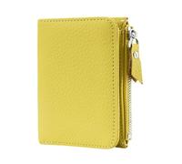 ALCXAZS Cartera Corta para Mujer, Bolsa con Cremallera, tamaño práctico y Ligero, para Llevar Tarjetas y Miembros de la Familia de Manera eficiente, Bolso de señora, Compacto, Amarillo, 11x9x2cm