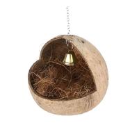 ALCXAZS Casa Colgante para pájaros, Segura y ecológica, Nido de Coco para pájaros, solución Atractiva para Loros Que anidan, Nido de cáscara de Coco, de, con rallado, 13 x 13 cm