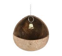 ALCXAZS Casa Colgante para pájaros, Segura y ecológica, Nido de Coco para pájaros, solución Atractiva para Loros Que anidan, Nido de cáscara de Coco, de, Sin ralladura de, 13 x 13 cm
