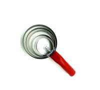 ALCXAZS Cepillo de Limpieza del Cabello Multifuncional para Ganado, rascador de Caballo con Mango cómodo Acero Inoxidable y PP, fácil Limpiar, Rojo 5 círculos