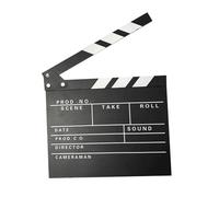 ALCXAZS Claqueta de Cine, Fondo de Video, Director de Cine, tablilla, Escritura y Limpieza fáciles, Lijado Artificial, Director de Profesional, Tablero de, Negro Ingles, 20x20cm