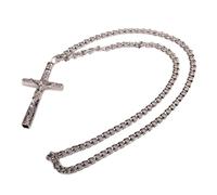 ALCXAZS Collar único con llavero de tambor cruzado, crucifijo de Jesús, opción regalo para los amantes los tambores con Dios grabado que puede mostrar amor por la música y por Dios al mismo tiempo.