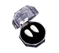 ALCXAZS Colmillos de vampiro y zombi, dientes falsos blancos, accesorios versátiles para fiestas y Halloween, ideales para disfraces de cosplay, fiestas, fáciles de usar.
