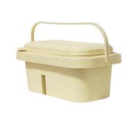 ALCXAZS Cubo multifuncional para pinceles y suministros de arte que integra factores de limpieza efectivos con la funcionalidad de la bandeja de mezcla, Amarillo, 22.7 x 13.3 x 11.4 cm