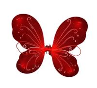 ALCXAZS Disfraz de Hada Encantador para niñas, Incluye Mariposa de Colores y diversión para Fiestas. Disfraz de Hada con alas para Cosplay y carnavales. , Rojo , 35x42cm