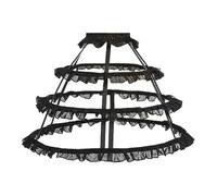 ALCXAZS Enagua con cintura ajustable, 3 aros de crinolina, ideal para vestidos, fiestas de cosplay, bailes graduación, media tipo jaula, soporte para, Negro, 55 cm a 90 cm