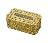 ALCXAZS Estuche para pañuelos faciales de papel. Combina un almacenamiento elegante con una construcción de hierro resistente. Caja para guardar pañuelos faciales, oro, B