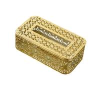 ALCXAZS Estuche para pañuelos faciales de papel. Combina un almacenamiento elegante con una construcción de hierro resistente. Caja para guardar pañuelos faciales, oro, A